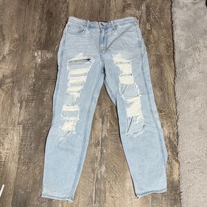 Hollister Light Blue Ultra High-Rise Mom Jeans